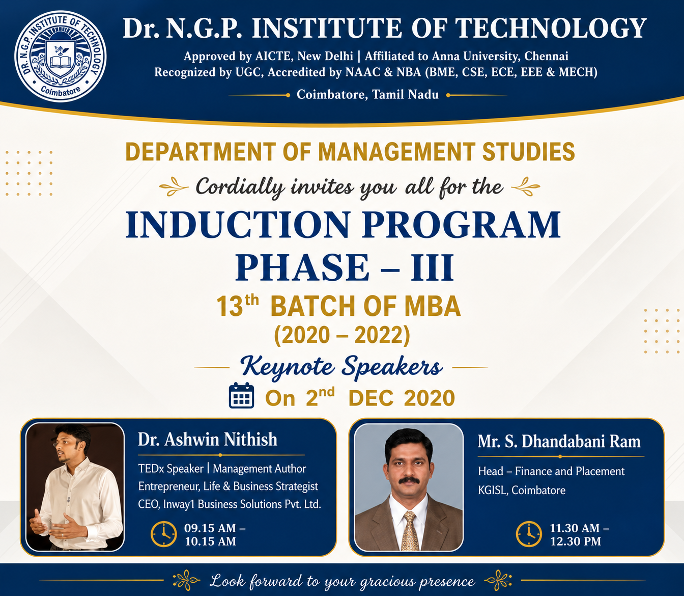 Event announcement: Reboot Yourself at The Finishing School, Sree Narayana Guru College