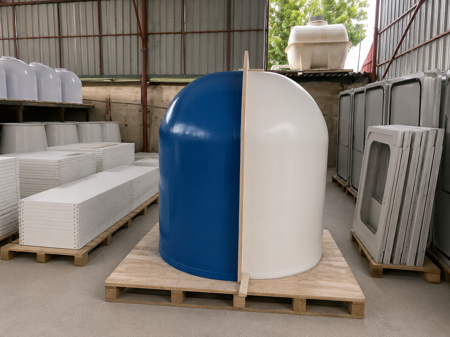 GRP panels closeup