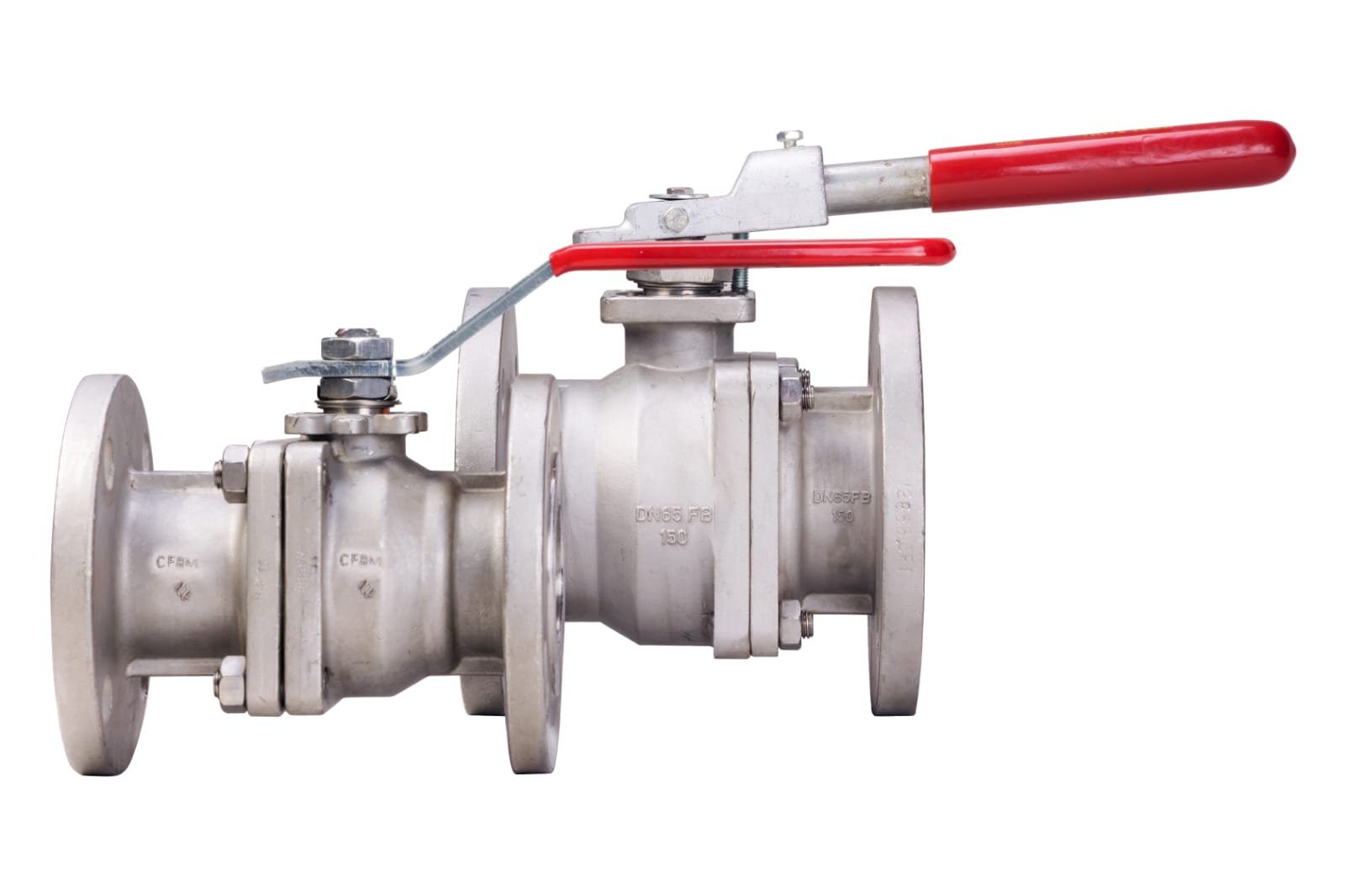 SS Ball Valve with red handle