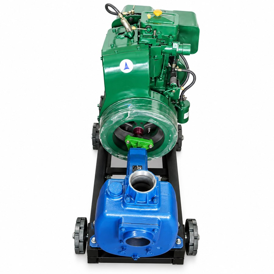 Dewatering pump set, side view