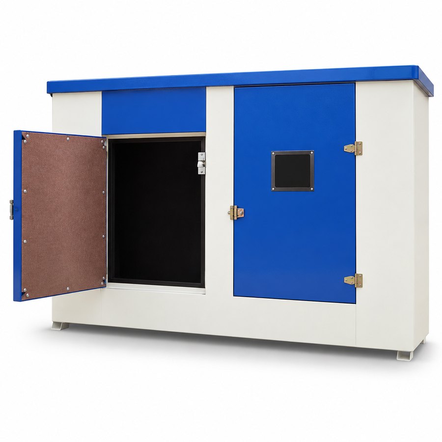 Acoustic enclosure with open door