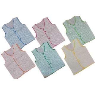 100 % Cotton Voile - Unisex Newborn Jabla Top Sleeveless Front Open With Buttons (PACK OF 3)