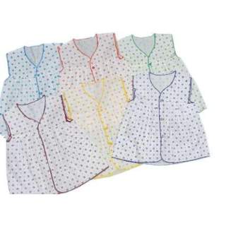 100 % Cotton Voile - Girl Newborn Dress Sleeveless Front Open With Buttons (PACK OF 3)