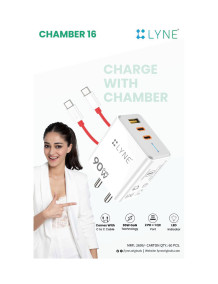LYNE Chamber 5i Dual Type-C Port 50W Output Mobile Charger with Type-C to Lightning  Cable