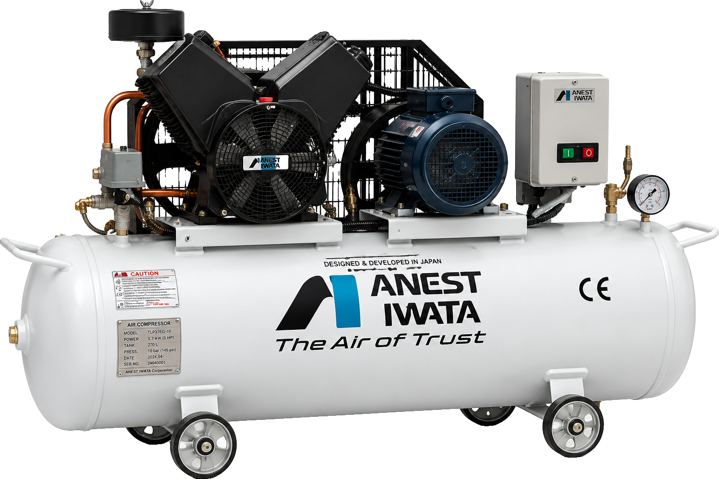 Oil Free Reciprocating Air Compressor 1HP-30HP ANEST IWATA